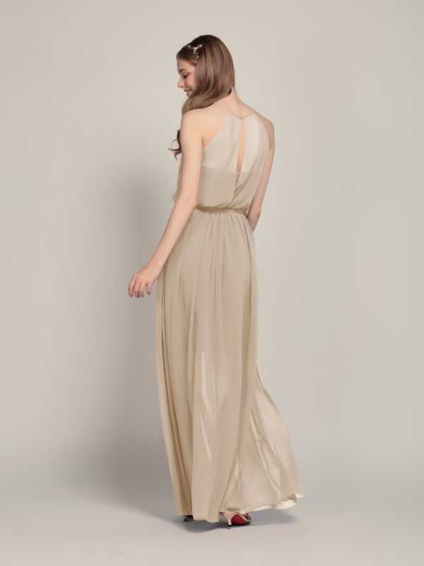 Firose Bridesmaid Dresses Long Halter High Neck A-line Chiffon Floor-Length Maid of Honor Dress for Women 