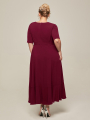 Alicepub Half Sleeves Ruffled Stretch Dresses for Women Casual Work Daily Dress