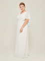 Alicepub Cape V-Neck Lace Long Formal Dress for Wedding Dress