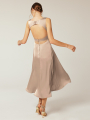 Alicepub Sleeveless Bateau Neckline Satin Dresses for Women