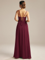 Alicepub V-Neck Sleeveless A-line Lace Chiffon Bridesmaid Dress