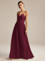 Alicepub V-Neck Sleeveless A-line Lace Chiffon Bridesmaid Dress