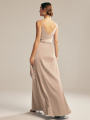 Alicepub V-Neck Sleeveless A-line Satin Charmeuse Bridesmaid Dress