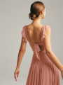 Alicepub Sweetheart Neckline Sheer Straps A-line Hi Lo Bridesmaid Dress for Women