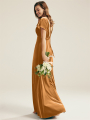 Alicepub V-Neck Butterfly Sleeves A-line Velvet Bridesmaid Dress