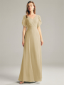 Alicepub V-Neck Strapless A-line Chiffon Bridesmaid Dress