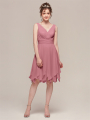Alicepub V-Neck A-line Sleeveless Chiffon Bridesamid Dress for Women