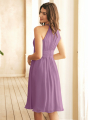 Alicepub Jewel Neckline Sleeveless A-line Chiffon Dress Short Bridesamid Dress