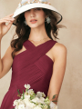 Alicepub V-Neck Sleeveless A-line Short Dress Chiffon Bridesamid Dress