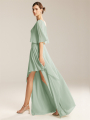 Alicepub A-line Asymmetrical Neckline Sleeveless Chiffon Bridesmaid Dress