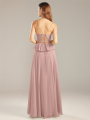 Alicepub Asymmetrical Neckline Sleeveless Chiffon Fabric Bridesmaid Dress
