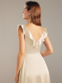 Alicepub Satin Charmeuse A-line Sleeveless Jewel Neckline Bridesmaid Dress